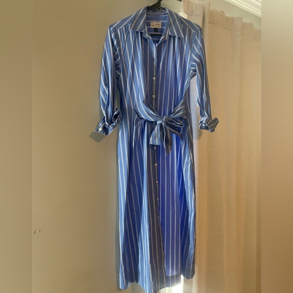 Universal Thread Dresses & Skirts - Universal Thread Blue Striped Button-Front Shirt Dress with Tie Waist